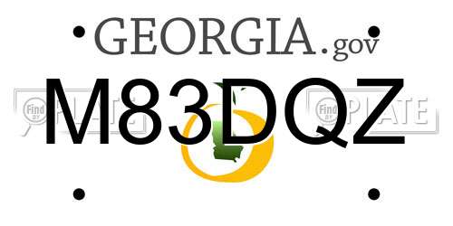 M83DQZ Georgia License Plate