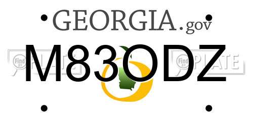 M83ODZ Georgia License Plate