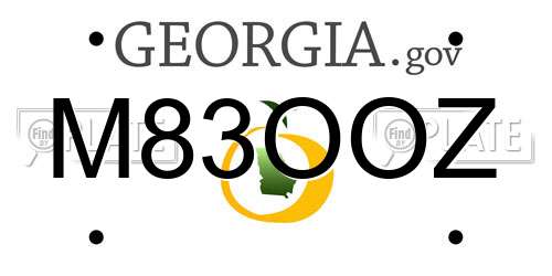M83OOZ Georgia License Plate