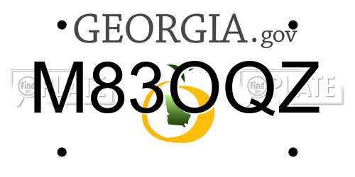 M83OQZ Georgia License Plate