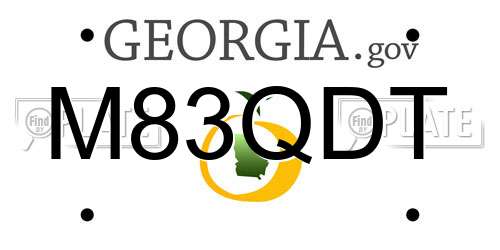 M83QDT Georgia License Plate