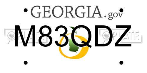 M83QDZ Georgia License Plate