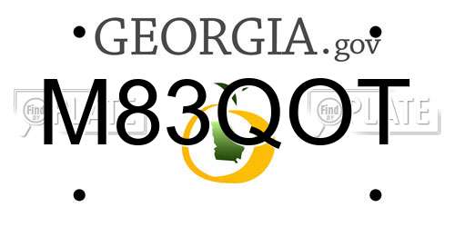 M83QOT Georgia License Plate