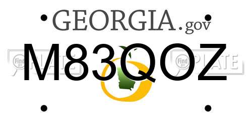 M83QOZ Georgia License Plate