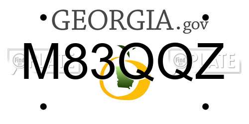 M83QQZ Georgia License Plate