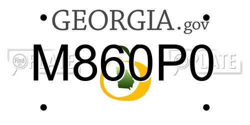 M860P0 Georgia License Plate