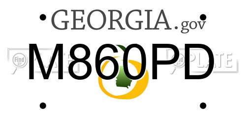 M860PD Georgia License Plate