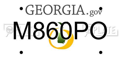 M860PO Georgia License Plate