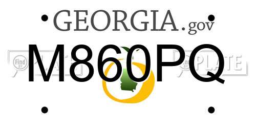 M860PQ Georgia License Plate