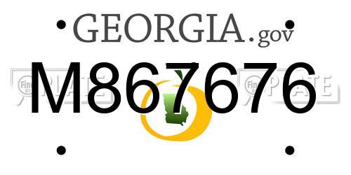 M867676 Georgia License Plate