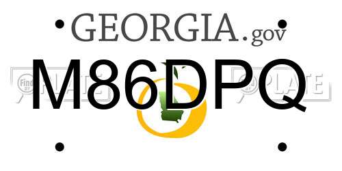 M86DPQ Georgia License Plate