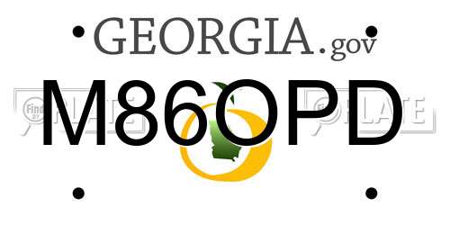 M86OPD Georgia License Plate