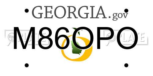 M86OPO Georgia License Plate