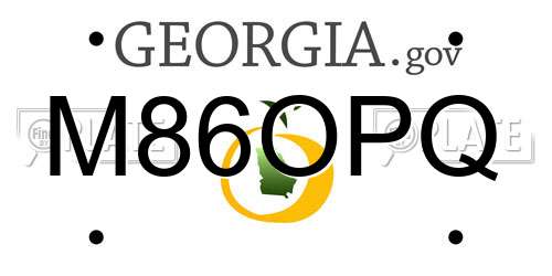 M86OPQ Georgia License Plate