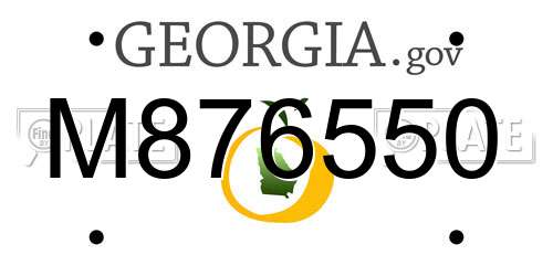 M876550 Georgia License Plate
