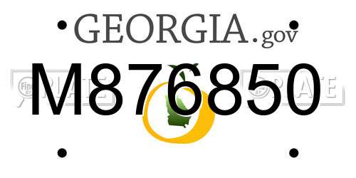 M876850 Georgia License Plate