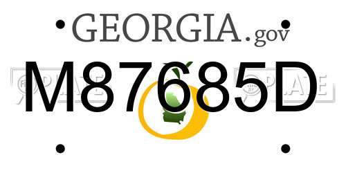 M87685D Georgia License Plate