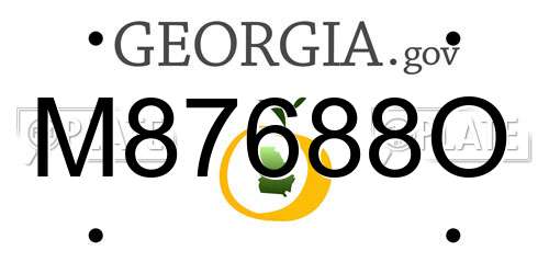 M87688O Georgia License Plate