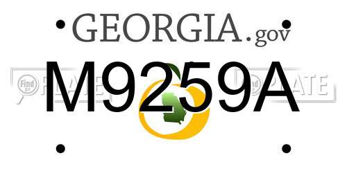 M9259A Georgia License Plate
