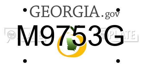 M9753G Georgia License Plate