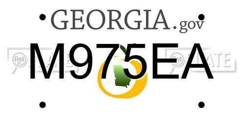 M975EA Georgia License Plate