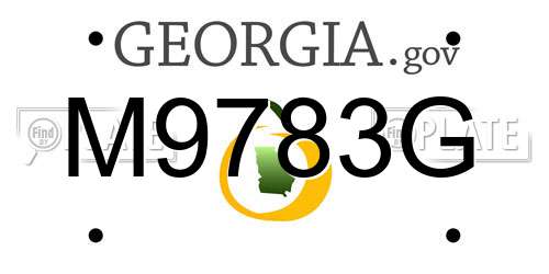 M9783G Georgia License Plate