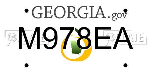 M978EA Georgia License Plate