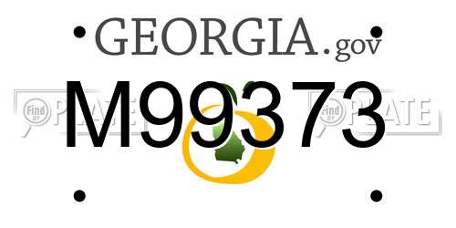 M99373 Georgia License Plate