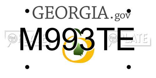 M993TE Georgia License Plate