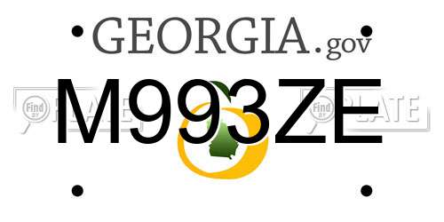 M993ZE Georgia License Plate