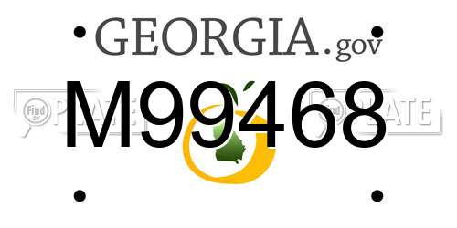 M99468 Georgia License Plate