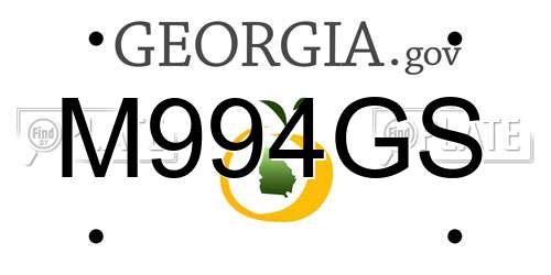 M994GS Georgia License Plate