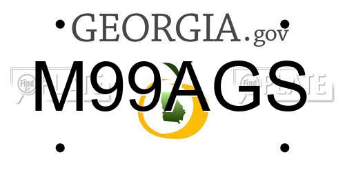 M99AGS Georgia License Plate