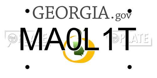 MA0L1T Georgia License Plate