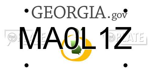 MA0L1Z Georgia License Plate