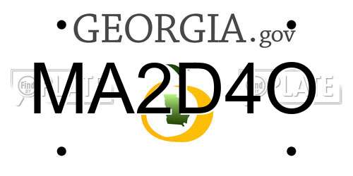 MA2D4O Georgia License Plate
