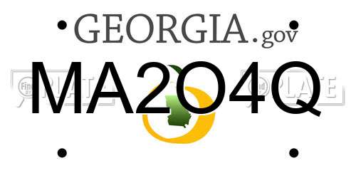 MA2O4Q Georgia License Plate