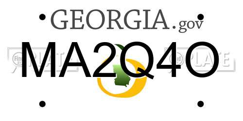MA2Q4O Georgia License Plate