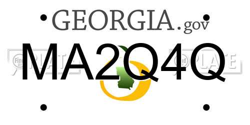 MA2Q4Q Georgia License Plate