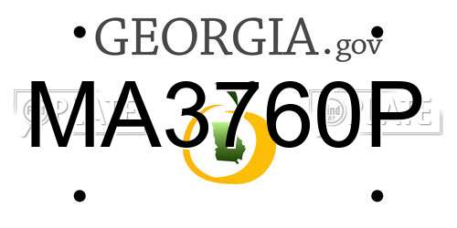 MA3760P Georgia License Plate
