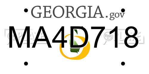 MA4D718 Georgia License Plate