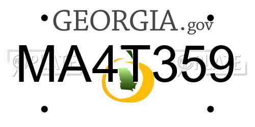 MA4T359 Georgia License Plate