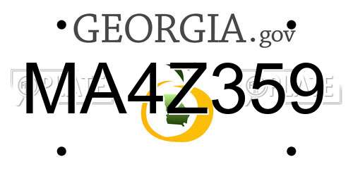 MA4Z359 Georgia License Plate