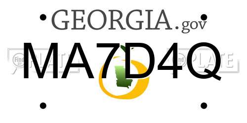 MA7D4Q Georgia License Plate