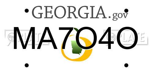 MA7O4O Georgia License Plate