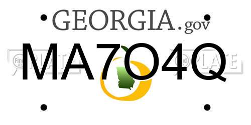 MA7O4Q Georgia License Plate