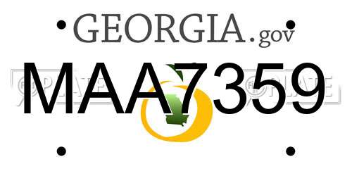 MAA7359 Georgia License Plate