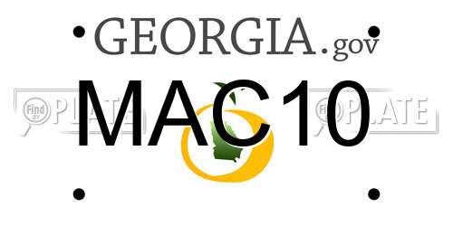 MAC10 Georgia License Plate