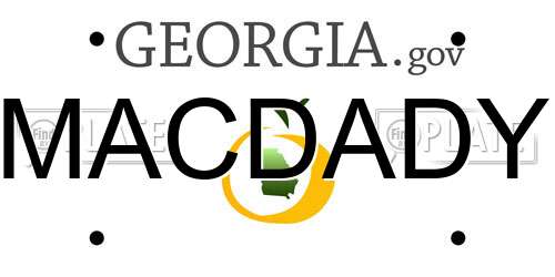 MACDADY Georgia License Plate