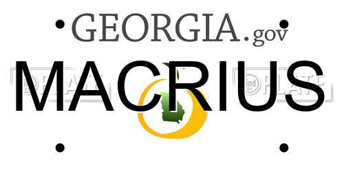 MACRIUS Georgia License Plate